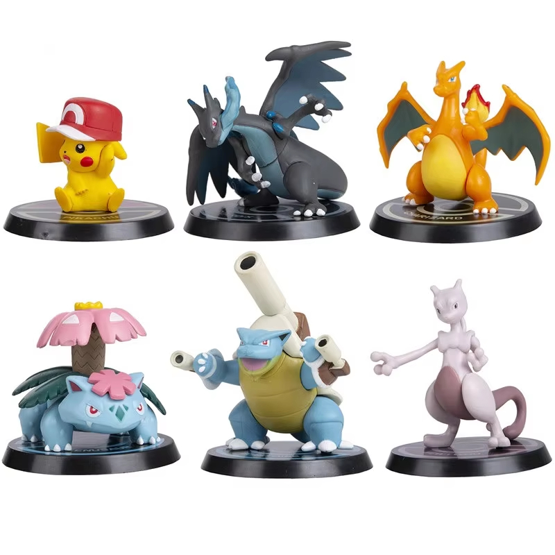 Model Kit Lugia - ポケモン 6 ピース/セットアニメフィギュアピカチュウ 6-7 センチメートルフィギュアリザードンカメックスイートルフシギダネアクションフィギュアモデルおもちゃギフト