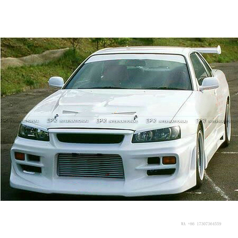 Model Kit Nissan Skyline - 日産R34スカイラインGTR改造用ボディキット、JUNモデルフロントバンパーとフロントグリルに適しています。