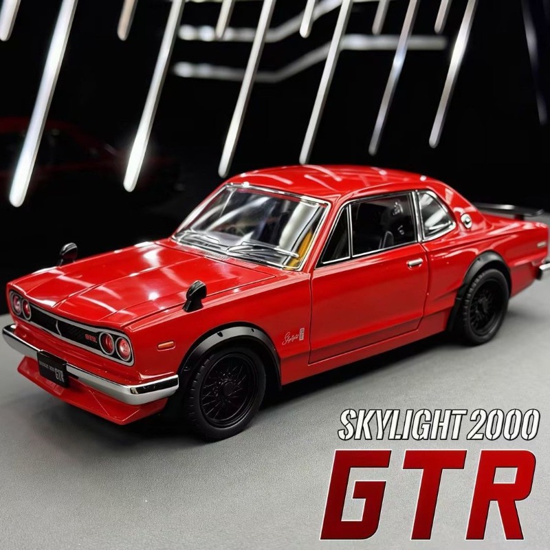 Model Kit Nissan Skyline - 1:22 日産スカイラインGT-R ハコスカ ダイキャスト合金モデル 4つの開閉可能なパーツ サウンドライト