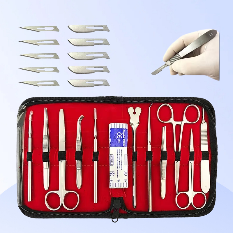 Model Kit Tools - 医療用シリコン縫合キット 学生練習用縫合練習モデル ステンレス鋼プローブ ハサミ ピンセット 実験用ツール