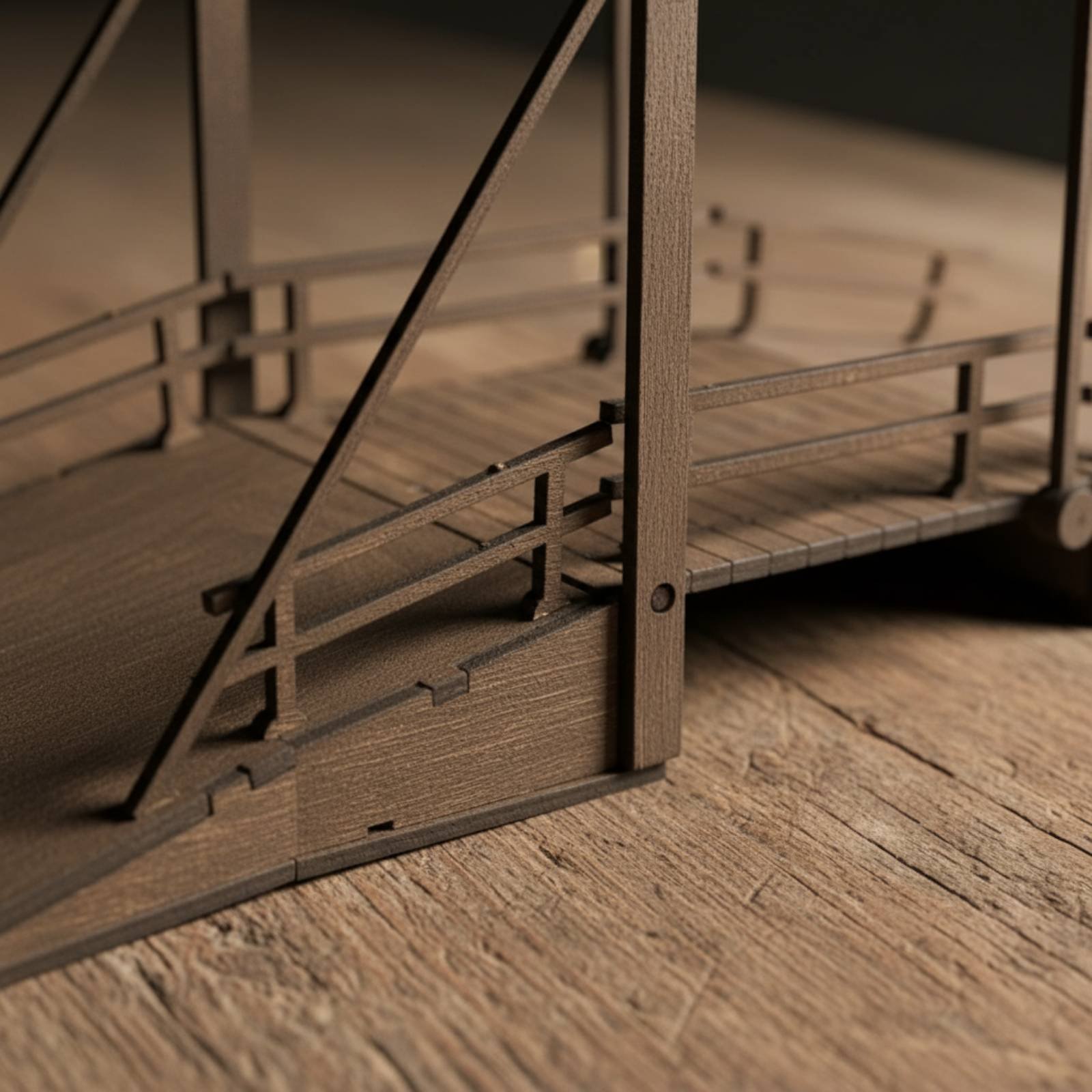 第二次世界大戦ディスプレイシーンブリッジ手作りギフト木製ドロ - Model Kit Wood のレビューと価格