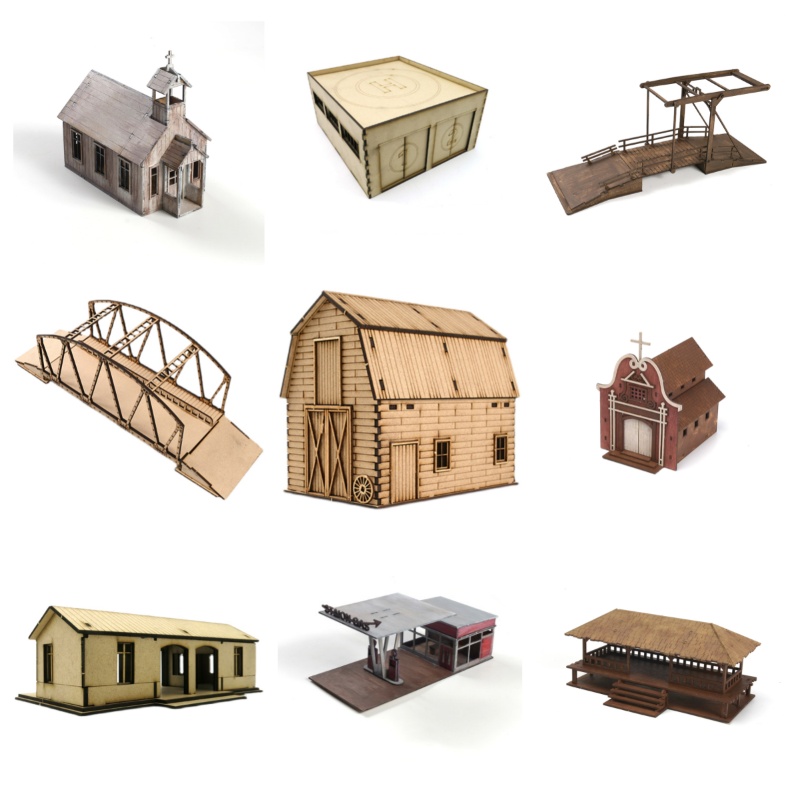 手作りの建設パズルモデル,木製の組み立ておもちゃ,シーンモデ - Model Kit Wood のレビューと価格