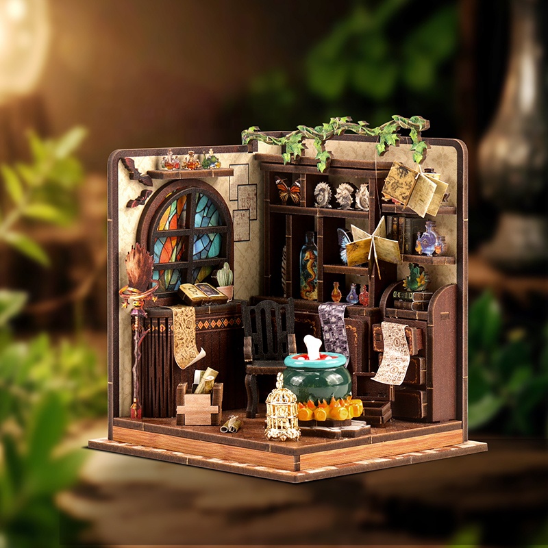 DIY木製ミニチュアモデルキット魔法のポーションワークショッ - Model Kit Wood のレビューと価格