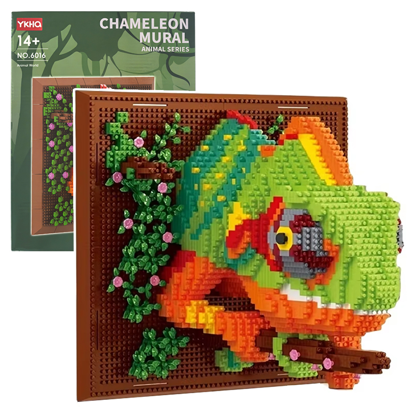 DIY立体絵画ビルディングブロックキット｜3D動物カメレオン - Model Kit Lizard のレビューと価格