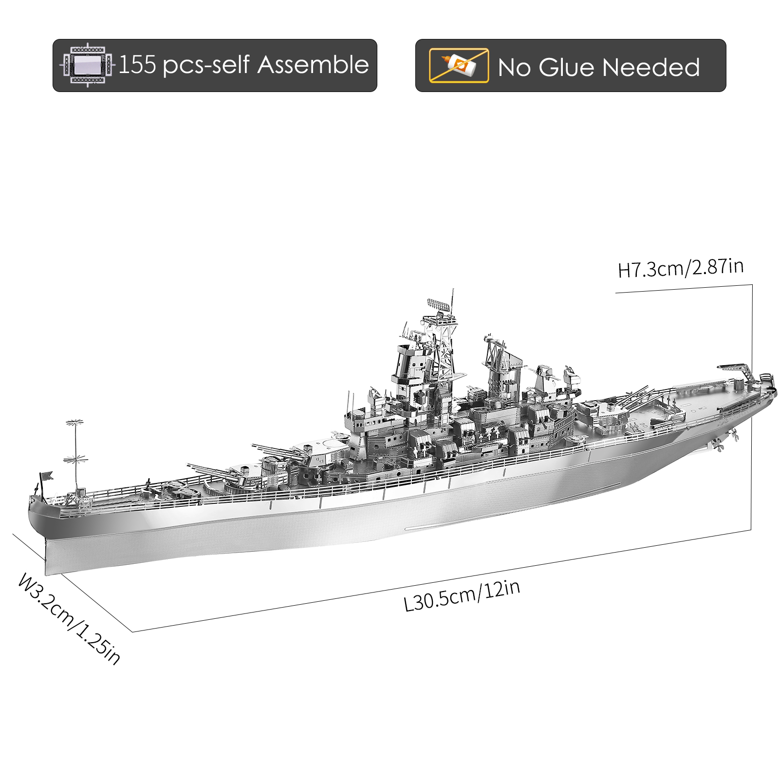Piececool 3Dモデルキット メタルパズル 3D U - Model Kit Uss Missouri のレビューと価格