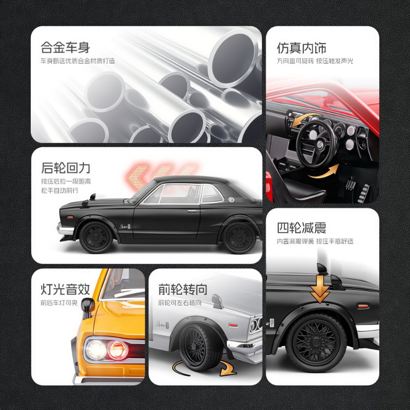 1:22 日産スカイラインGT-R ハコスカ ダイキャスト合 - Model Kit Nissan Skyline のレビューと価格