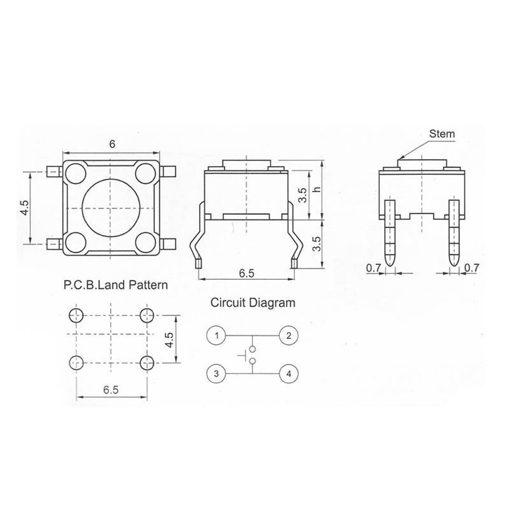 10 モデル 6*6 タクトスイッチ触覚プッシュボタンスイッ - Model Kit Regus のレビューと価格